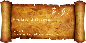 Proksa Julianna névjegykártya